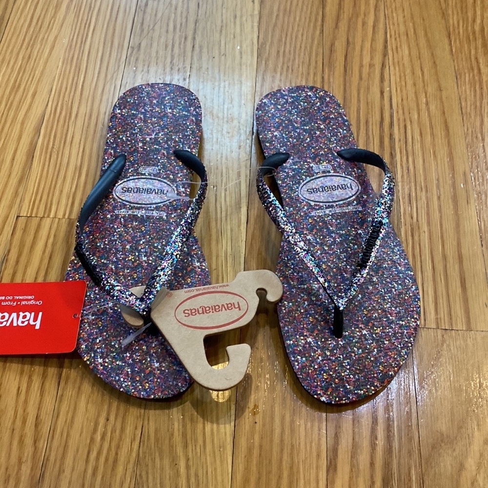 Havaianas size 39. Multi color sparkle. NWT
